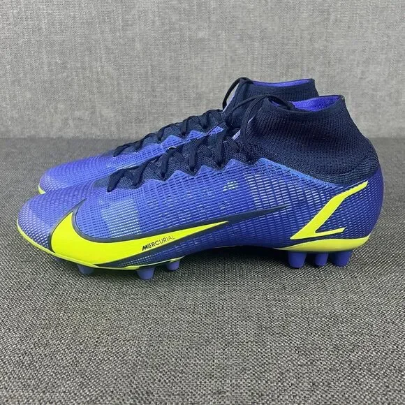Nike Mercurial Superfly 8 Elite AG Blue Green Soccer Cleats Mens 11.5 CV0956 575